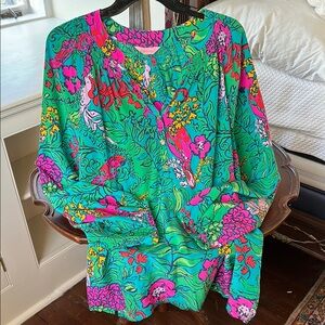 Vibrant Floral Long-Sleeve Blouse